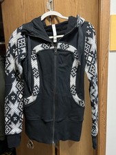 Womens Lululemon Simply Akat Apres Ski Hoodie Jacquard Knit Sweatshirt Sweater 8