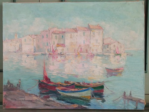 Tableau ancien huile paysage - tableau,