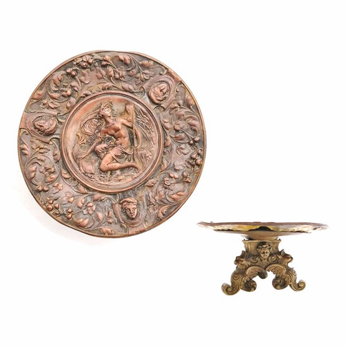 Bronze antique cuivre assiette - bronze,