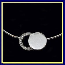 Dinh Van Necklace Pendant 18k White Gold Diamonds Vintage Signed Retired (6222)