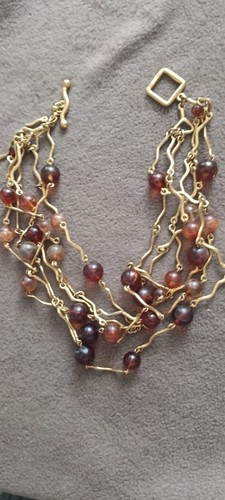 Collier perles six rangs - , biche