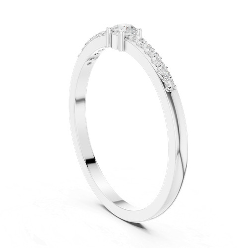 Bague ronde pièces vvs1 d - 13,