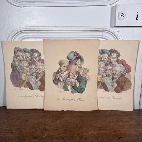 Trois gravures caricatures - , en