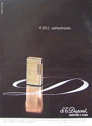 Publicite briquet dupont - briquet, s.t.