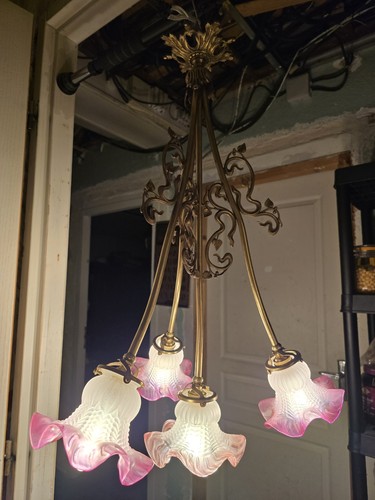 Lustre art nouveau bronze - art,