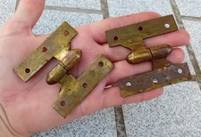 2 ANTIQUE HINGES door hinges furniture, BRONZE or BRASS N°6D