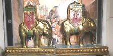 Old Pair Antique RONSON ELEPHANT BOOKENDS Metal Bronze Metalware Art Deco 1920s