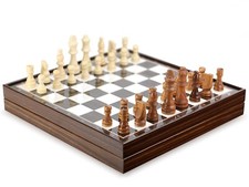 Jeu D'Échecs Pliable Premium Avec Des Pièces D'Échecs En Bois Massif