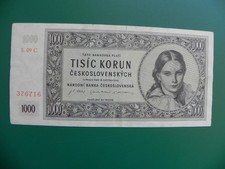 Czechoslovakia 1000 Korun 1945  (Not Perforation)