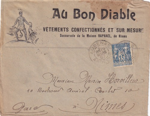 Enveloppe pub 1897 au - "au, bon