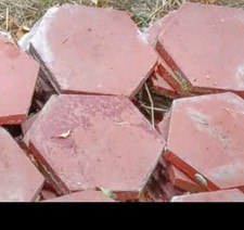 Lot de 270 tomettes anciennes hexagonales – terre cuite 16 cm – fin XIXe