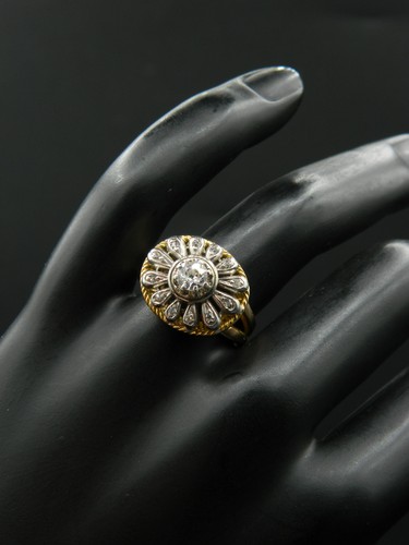 O279 ancienne bague fleur - o279-ancienne,