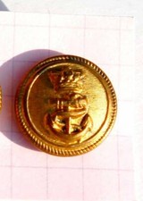 RARE UNIFORM BUTTON - MILITARY NAVAL ARMY - ANCHOR + CROWN D:14mm