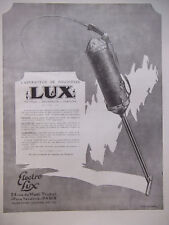  PRESS AD 1923 LUX ELECTROLUX DUST VACUUM CLEANER - ADVERTISING