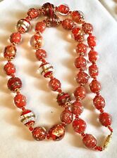 🌟  Collier perles verre Murano  rouges , différentes perles de Murano  🌟