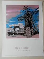 Poster - Nathyi Regner . ILE D' OUESSANT . Silkscreen printed at 200 ex num. 2007