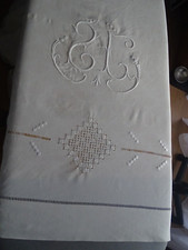 Drap ancien, lin  ,mono JS