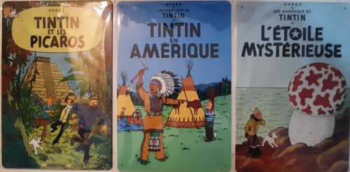 Lot plaques émaillées - , tintin