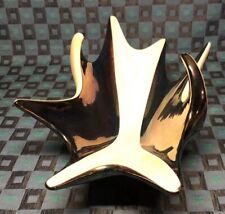 Rare Very Large Modernist Cup Free Form Bi Tone White Black Iridescent VERCERAM
