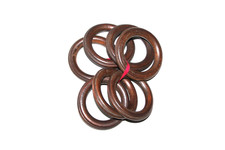 7 anneaux à rideaux en bois