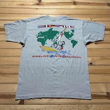 Vintage 80s Pipeline International Windsurfing T-Shirt USA Made - Size Medium