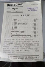 Radio brochure Djaz Nantes 1938 lamps TSF phono turntable 