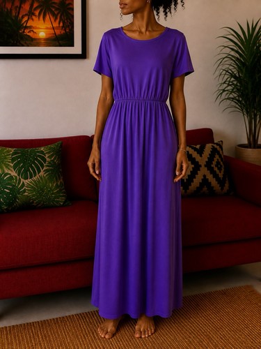 Robe longue fluide couleur - longue,