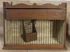 Antique European Wood Wire Bars Songbird Training Transport Cage 