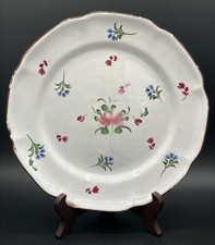 Assiette faïence Est France fleurs XVIIIème XIXème Lunéville Strasbourg