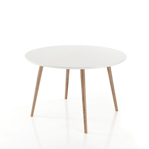 Table rond extensible blanc