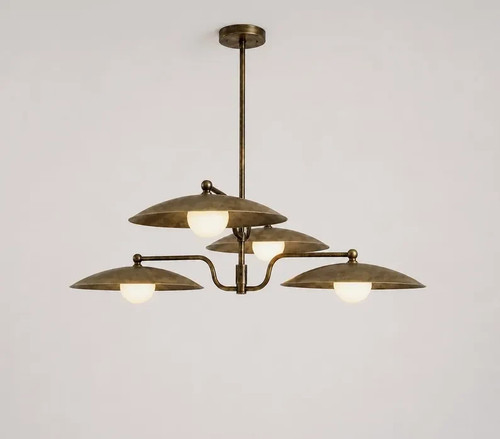 Lampe lustre laiton patiné - lampe,