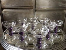 9 Coupes Cristal Taillé Jambe
