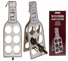 Étagère à Vin Range-Bouteilles Bois Pliable pour 6 Bouteilles Rétro Aspect