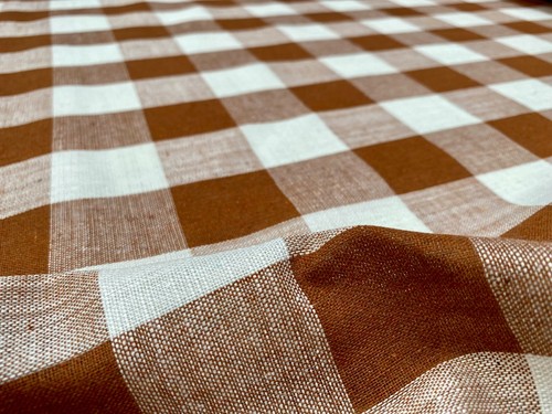Tissu lin carreaux vichy - à,