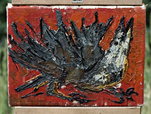 Abstrakter oiseau sur rouge - oiseau,