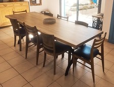 table merisier 250 cm x 90 cm pieds en fonte