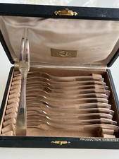 CHRISTOFLE / ALFENIDE  « CITRA » - Luc LANEL  12 Fourchettes à Escargots, Bulots