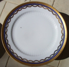 Lot of 4 Blue Gold Plates Golden Garland EuroPorcelain/Stork Workshop