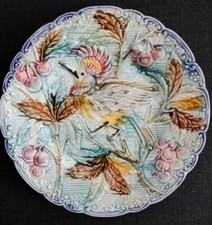 Antique Majolica Plate Nimy Mouzin & Cie, Wasmuel Belgium – ca. 1880-1910