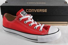 Converse All Star Chaussures à Lacets Baskets Rouge, Textile/Lin, M9696C Neuf
