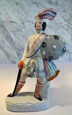 Antique Victorian Staffordshire Titled Portrait William Wallace Figure 17"