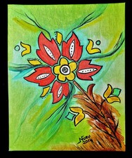 Set of 3 Original Abstract Figurative and Floral Paintings by Nuru (2013-2014)