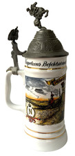 Antique NAPOLEON BONAPARTE beer mug lid horse eagle reservist