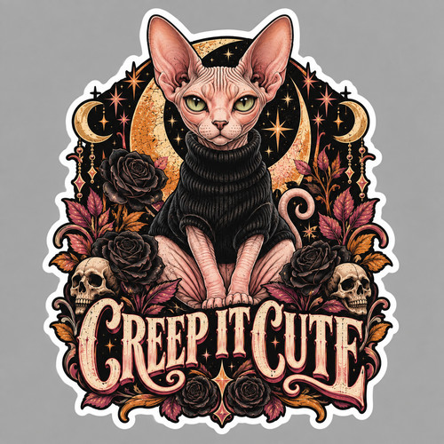 Sphynx cat sticker vinyl decal - cat,