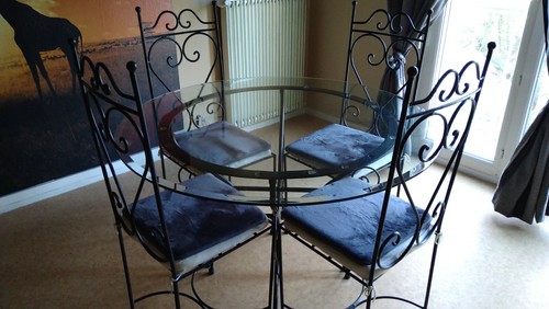 Table ronde verre fer - en,