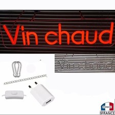 Panneau enseigne lumineuse Neon led à suspendre poser VIN CHAUD stand usb bar