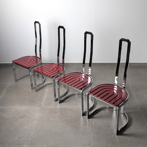 Chaises postmodernes chromées