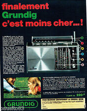 PUBLICITE ADVERTISING 125  1970  GRUNDIG  transistor Sattellit