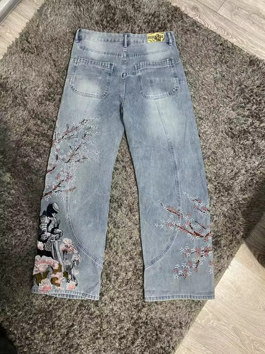Jean baggy brodé y2k - baggy, pour
