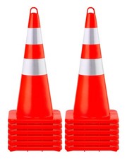 VEVOR Cône de Signalisation Cône de Chantier Réfléchissant 12PCs Hauteur 73 cm